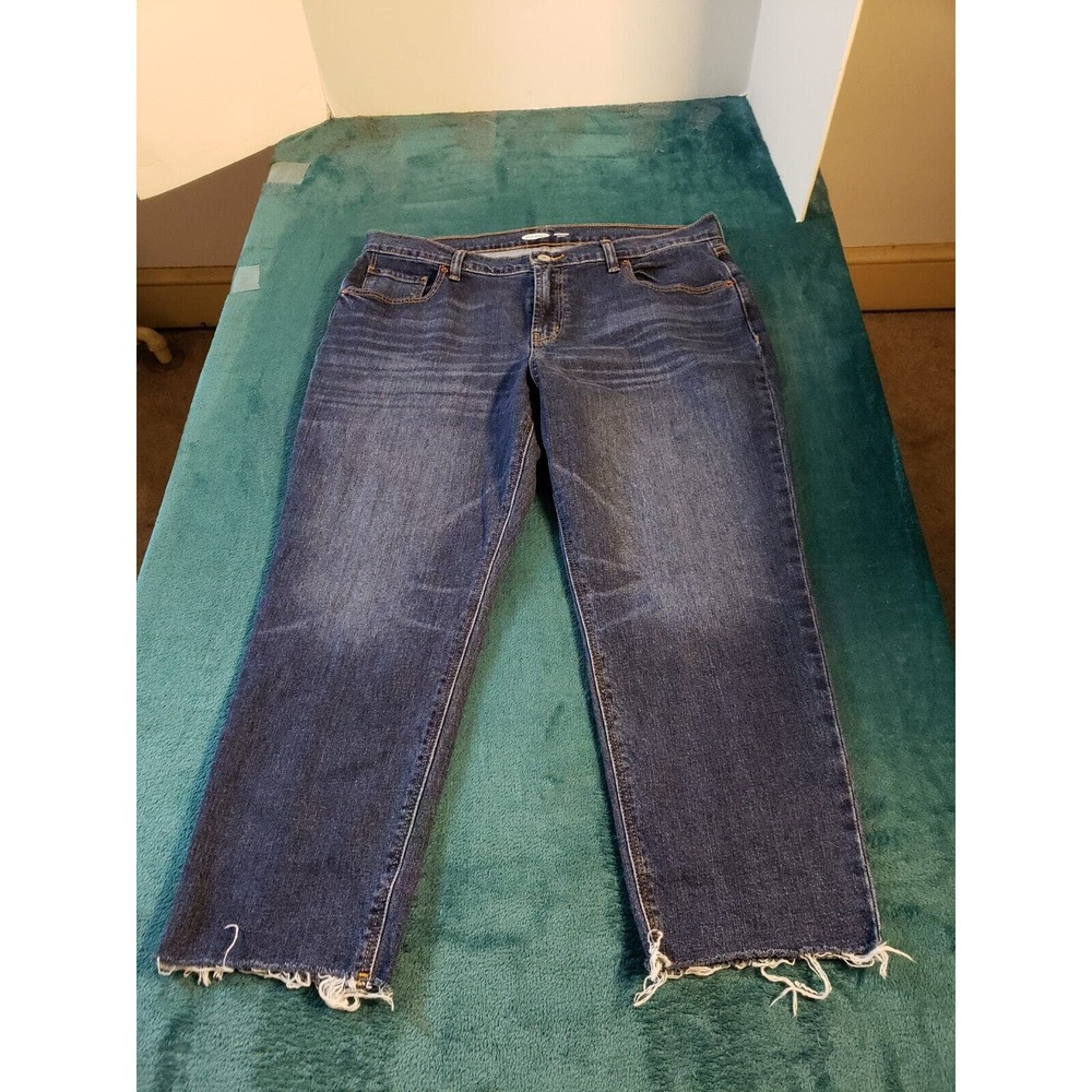 Old Navy Jeans Womens Blue Sz 12 Petite Mid Rise Boyfriend Ladies Pants Stretch